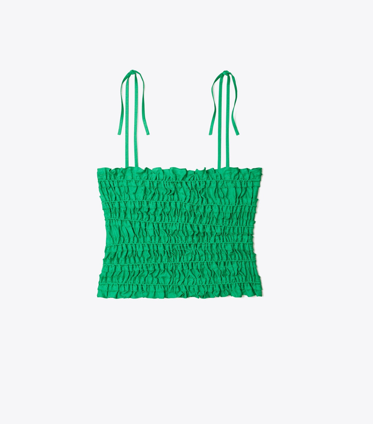 Tory Burch Smocked Viscose Top - Spring Jade