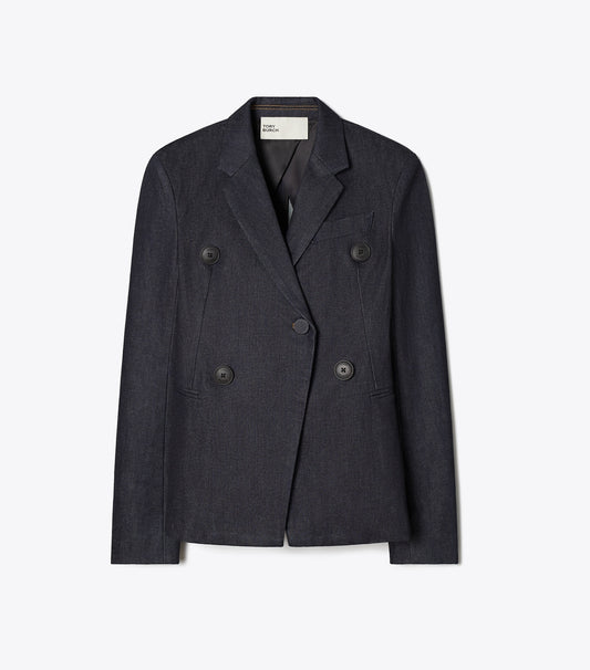 Tory Burch Denim Blazer - Raw/Unwashed