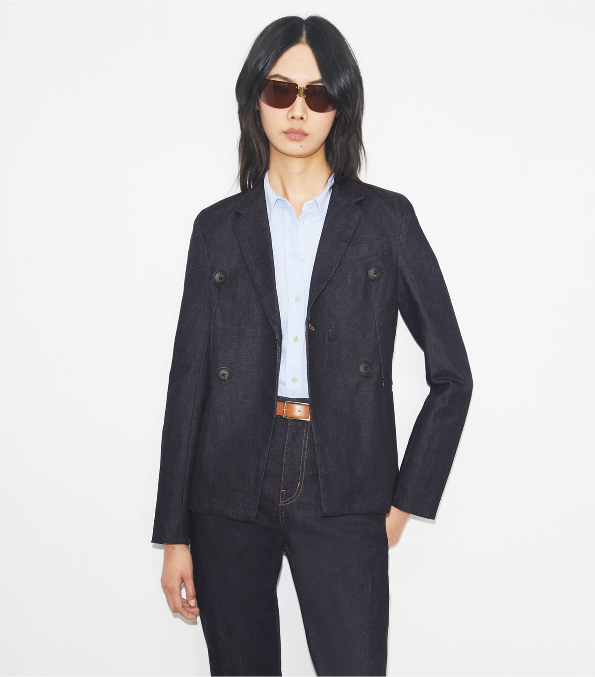 Tory Burch Denim Blazer - Raw/Unwashed