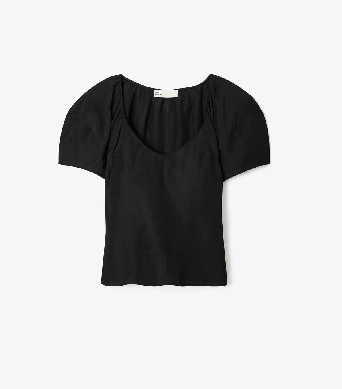 Tory Burch Balloon Sleeve Viscose Top - Black