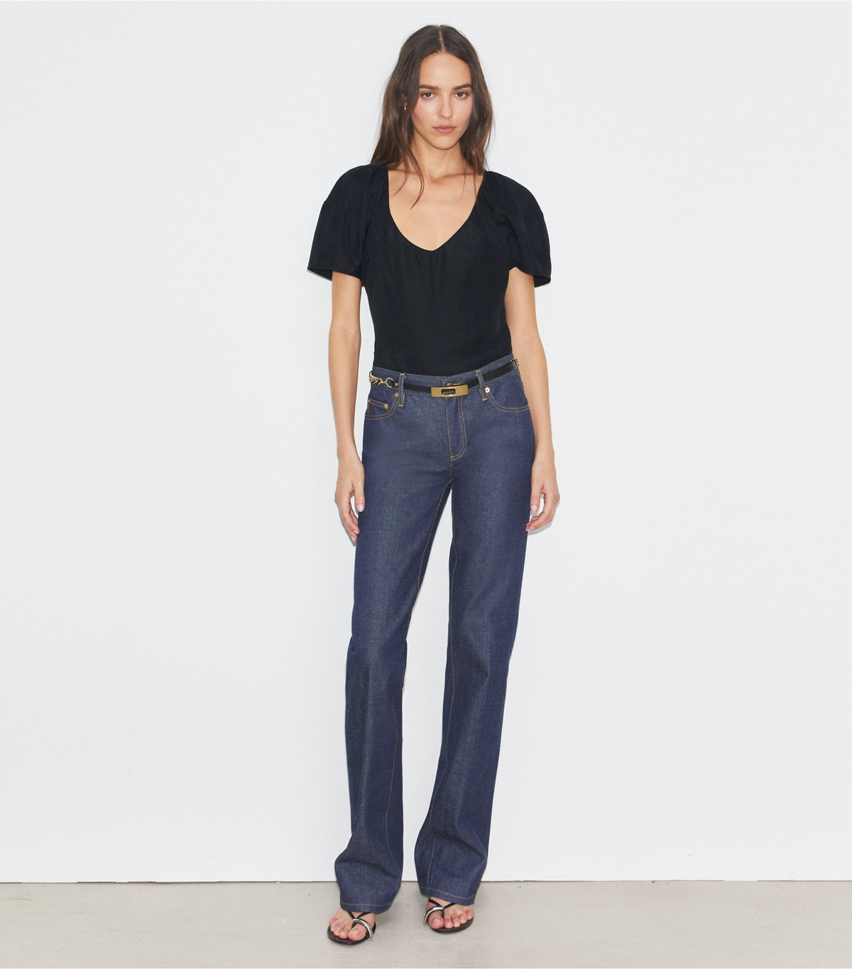 Tory Burch Balloon Sleeve Viscose Top - Black