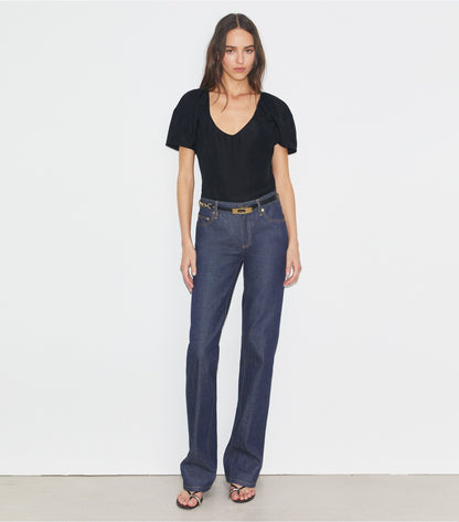 Tory Burch Balloon Sleeve Viscose Top - Black
