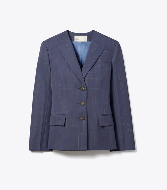 Tory Burch Wool Blazer - Steel