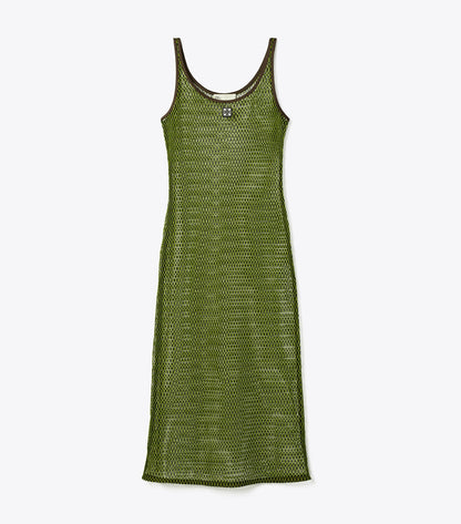 Tory Burch Mesh Dress - Deep Chocolate / Vivid Lime