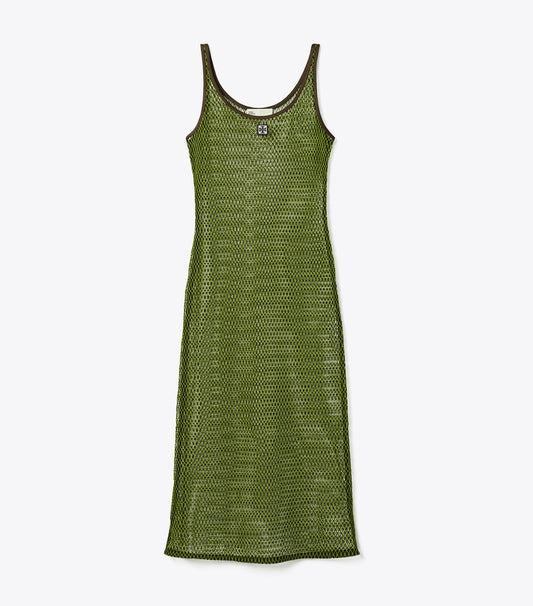Tory Burch Mesh Dress - Deep Chocolate / Vivid Lime