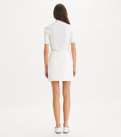 Tory Burch Half-Zip Crewneck Sweater - White