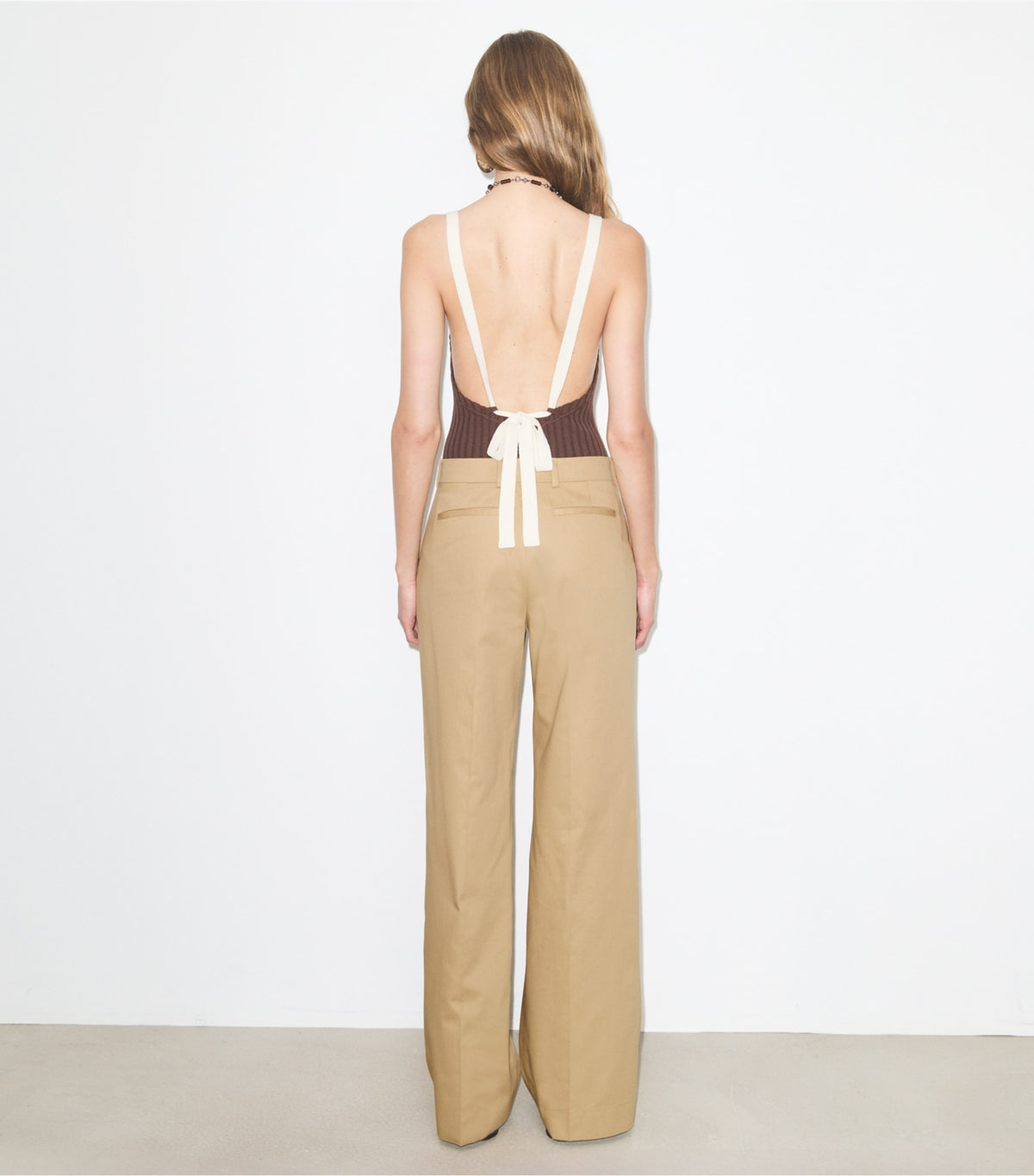 Tory Burch Belted Cotton Pant - Khaki