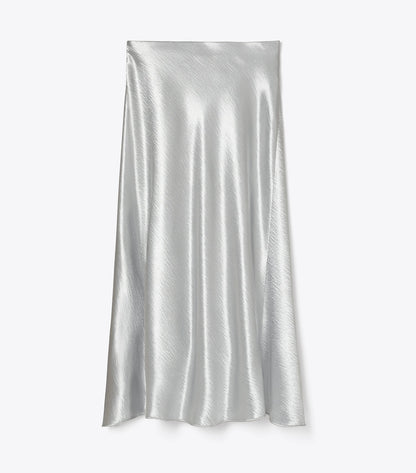 Tory Burch Satin Skirt - Quartz Gray