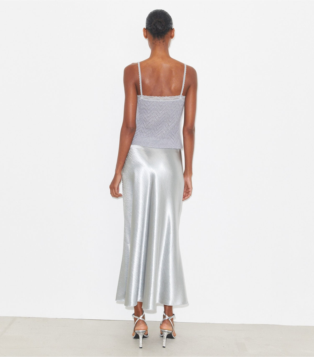 Tory Burch Satin Skirt - Quartz Gray