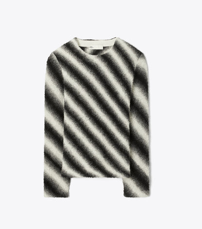 Tory Burch Striped Wool Sweater - Ivory / Black