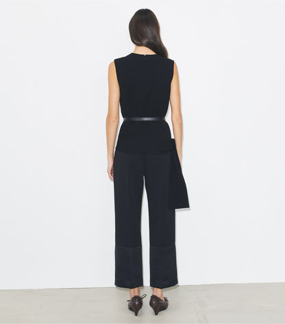 Tory Burch Cropped Crepe Pant - Black