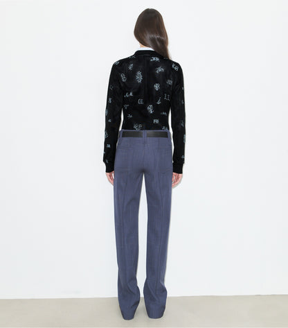 Tory Burch Wool Pant - Steel