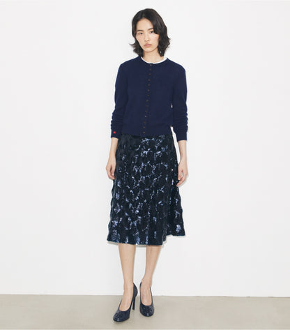 Tory Burch Embellished Sequin Skirt - Navy