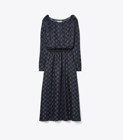 Tory Burch Silk Dress - Medium Navy Paisley