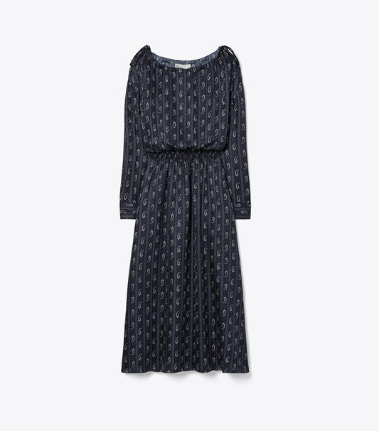 Tory Burch Silk Dress - Medium Navy Paisley