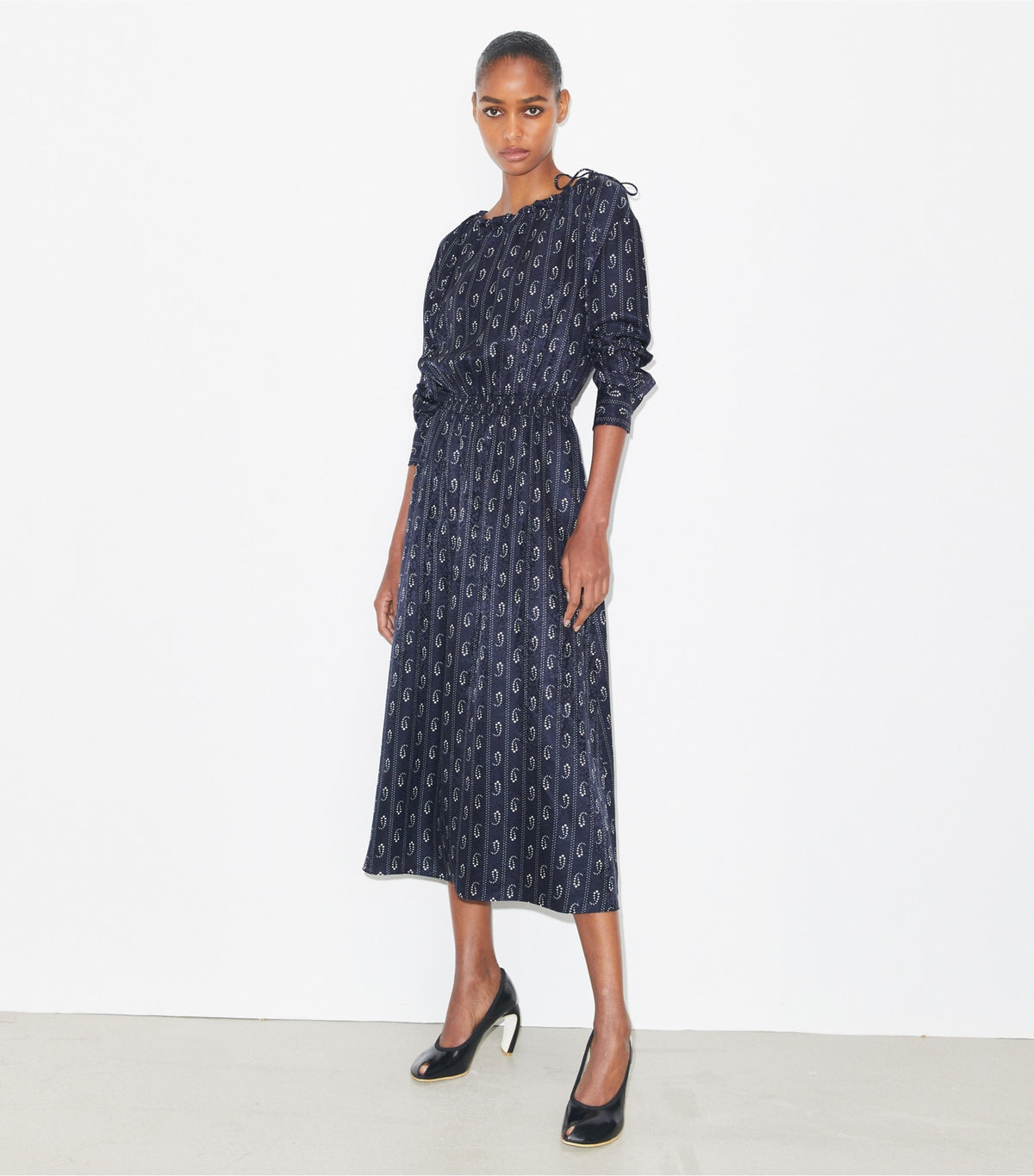 Tory Burch Silk Dress - Medium Navy Paisley