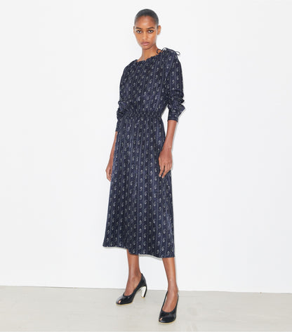 Tory Burch Silk Dress - Medium Navy Paisley