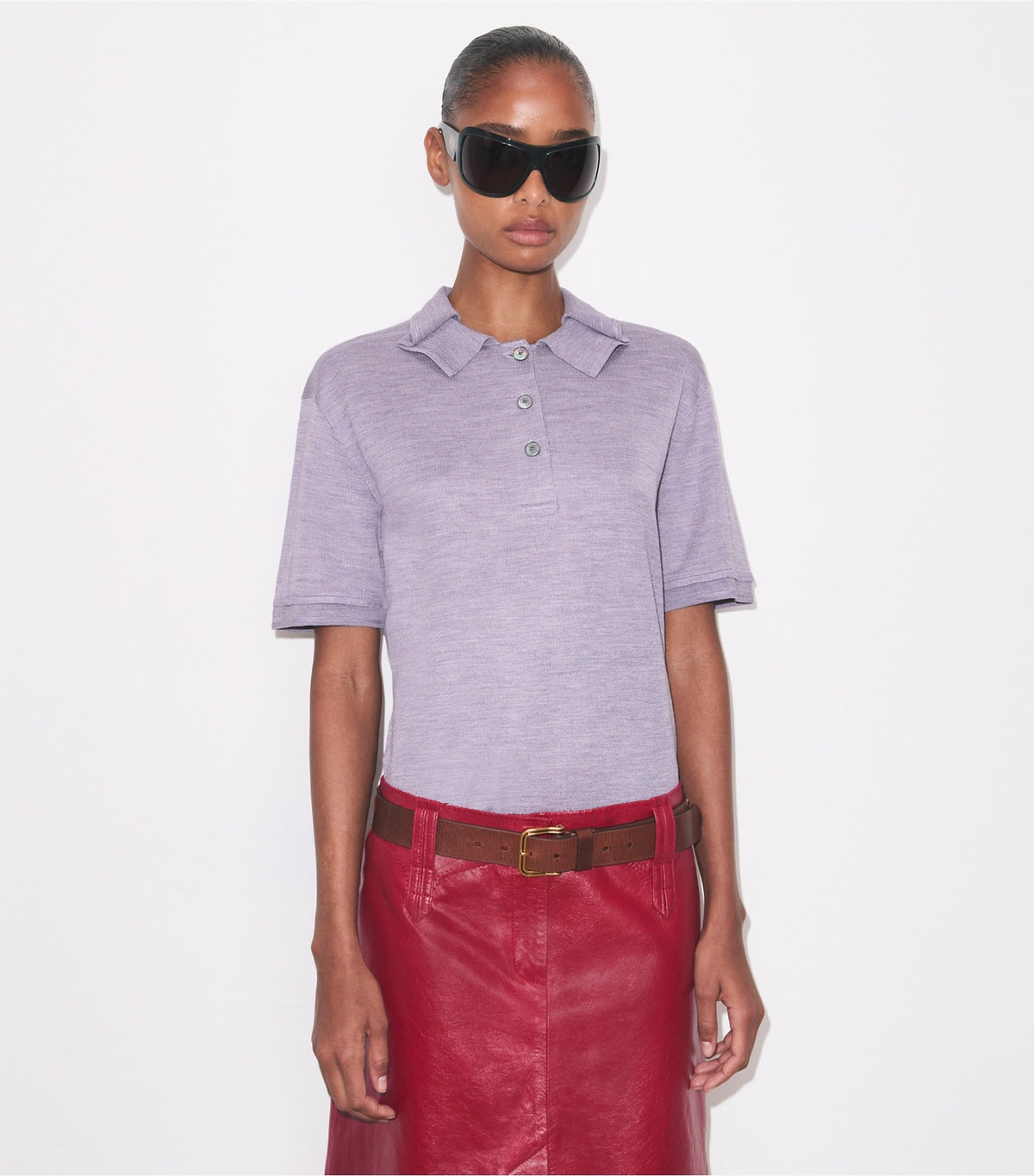 Tory Burch Silk Polo - Purple