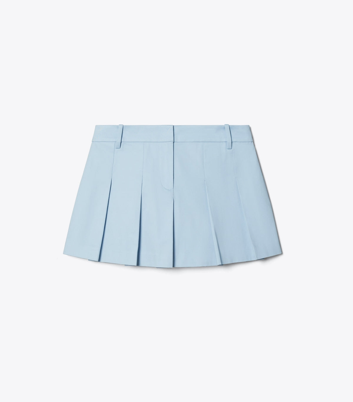Tory Burch Micro Twill Pleated Short - Ice Floe