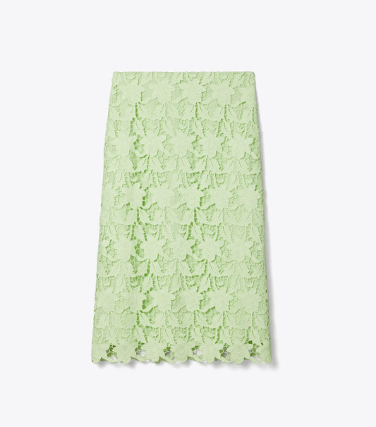 Tory Burch Guipure Lace Skirt - Minted Green