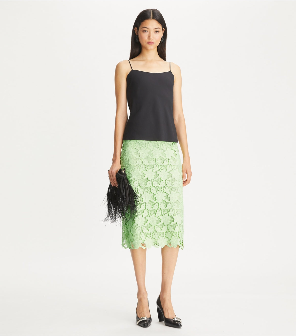 Tory Burch Guipure Lace Skirt - Minted Green