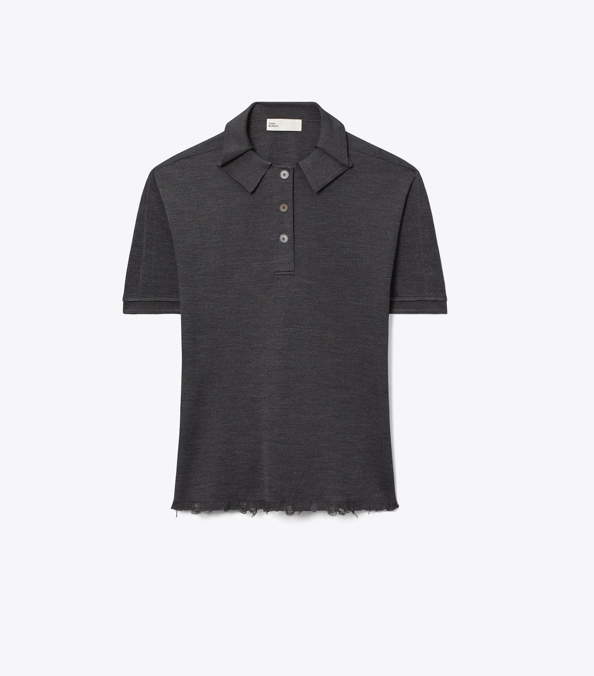 Tory Burch Silk Polo - Dark Gray