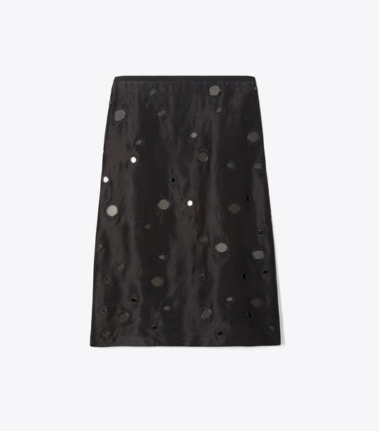 Tory Burch Embellished Mirror Skirt - Black