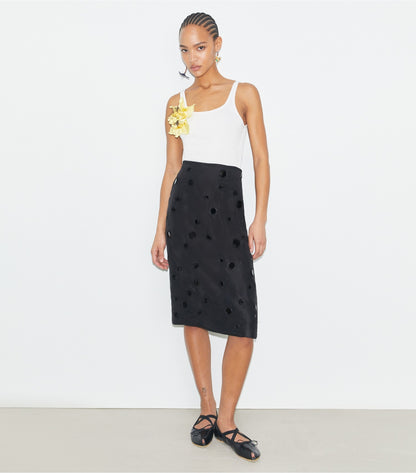 Tory Burch Embellished Mirror Skirt - Black