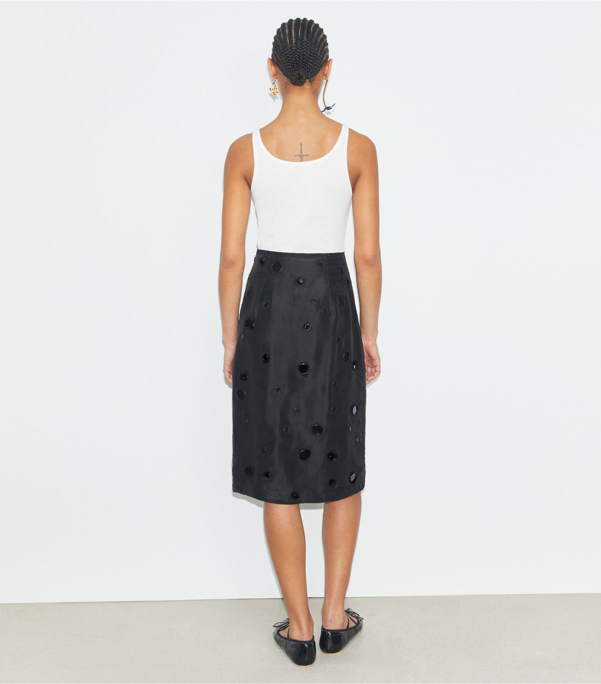 Tory Burch Embellished Mirror Skirt - Black