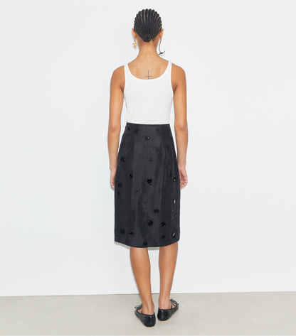 Tory Burch Embellished Mirror Skirt - Black