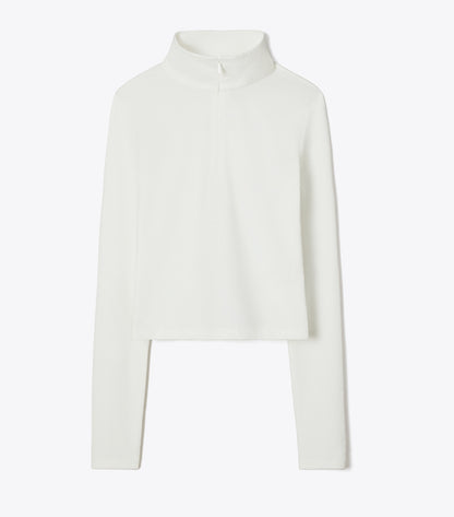 Tory Burch Cropped Jacquard Top - Snow White