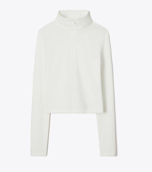 Tory Burch Cropped Jacquard Top - Snow White