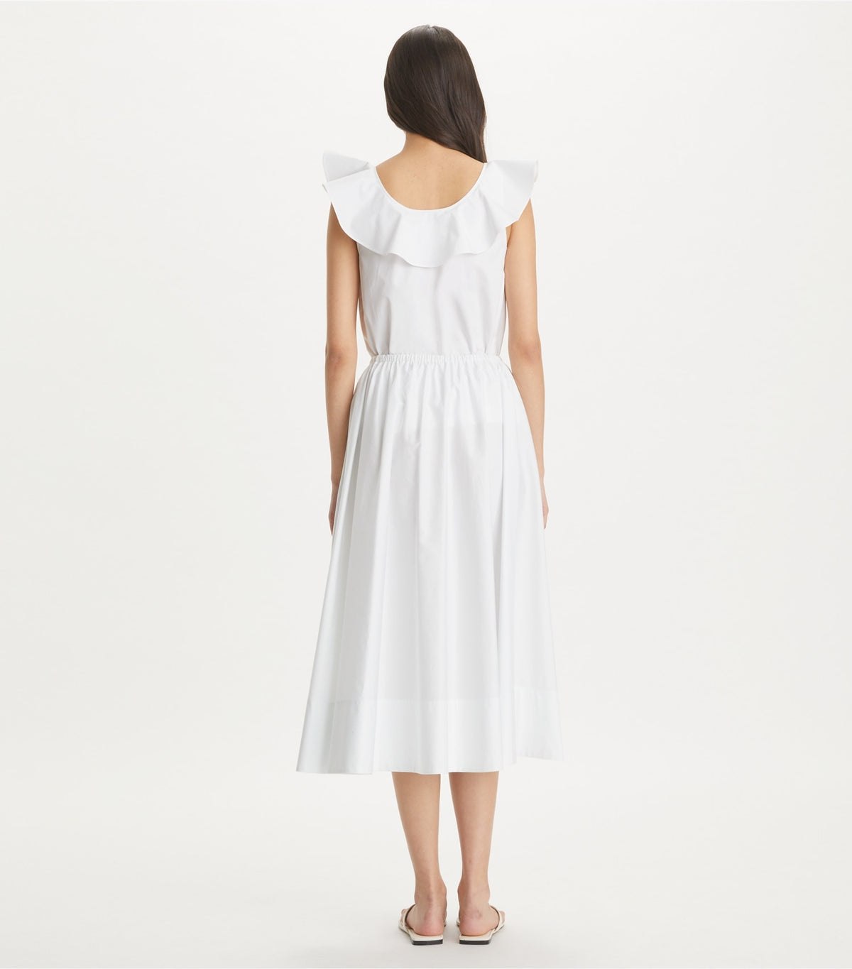 Tory Burch Cotton Flounce Top - White
