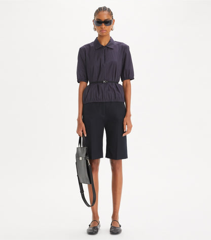 Tory Burch Cotton Bermuda Short - Midnight Ink