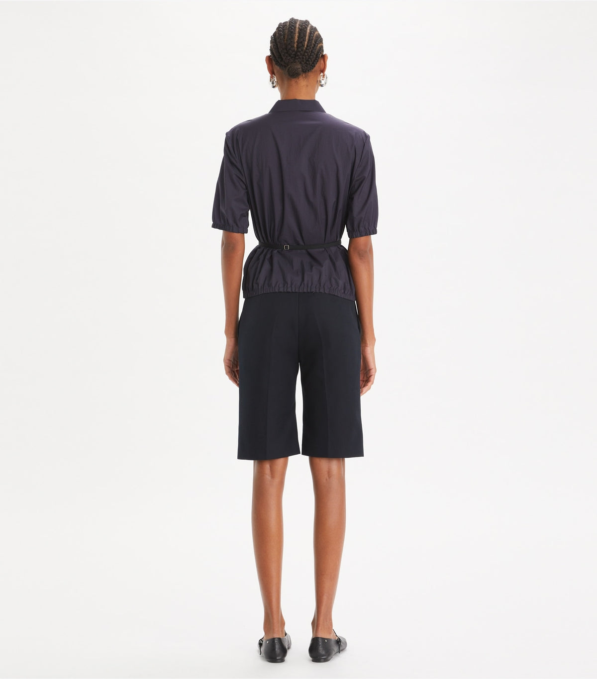 Tory Burch Cotton Bermuda Short - Midnight Ink