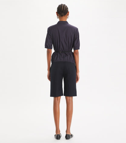 Tory Burch Cotton Bermuda Short - Midnight Ink