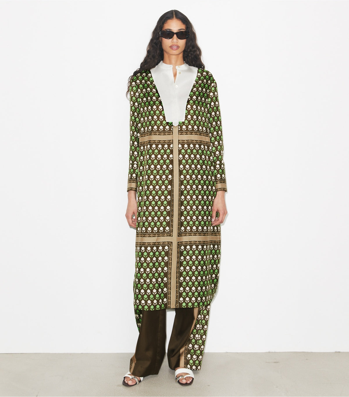Tory Burch Silk Shirtdress - Chocolate Pomegranate