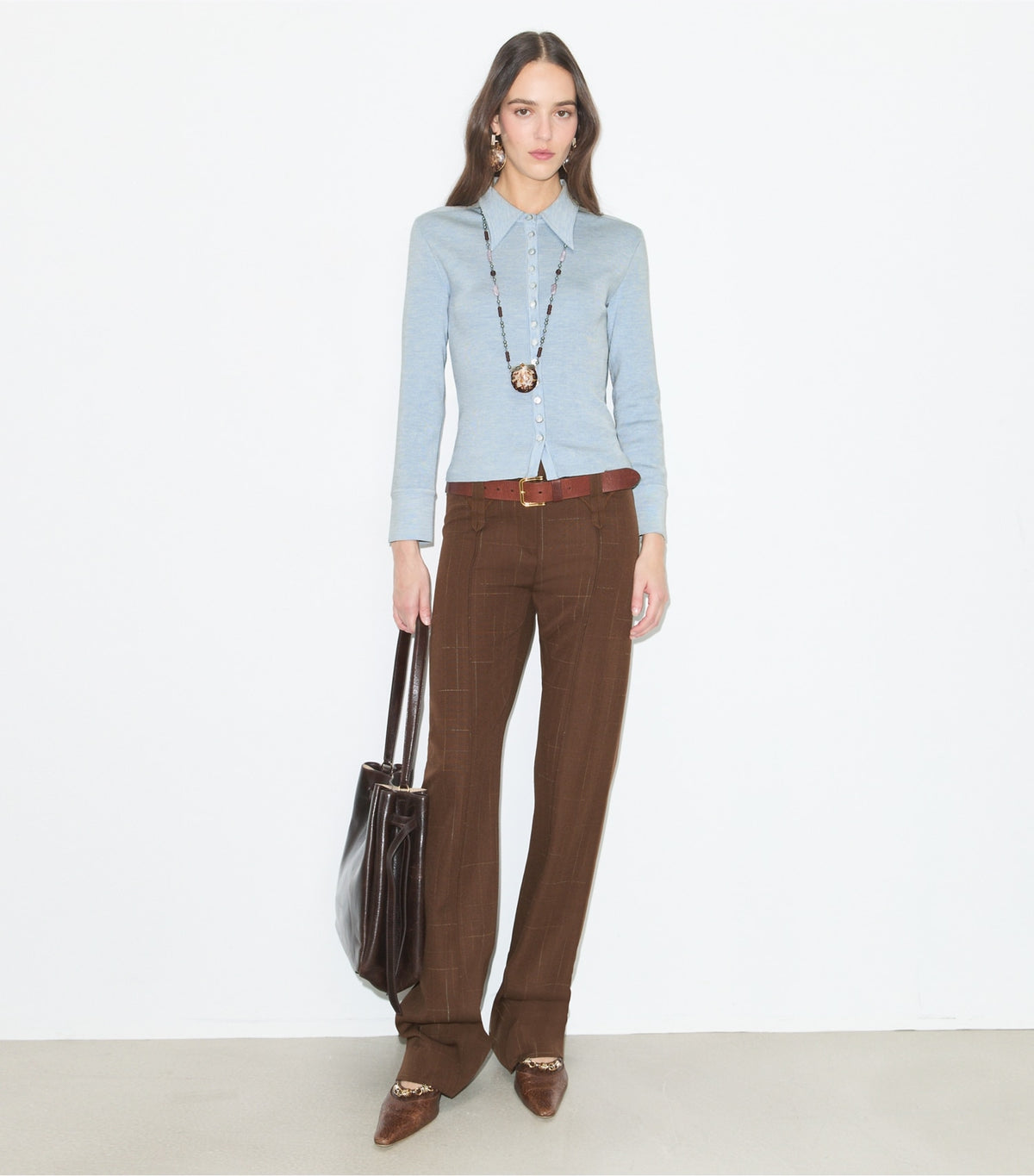 Tory Burch Wool Pant - Chocolate