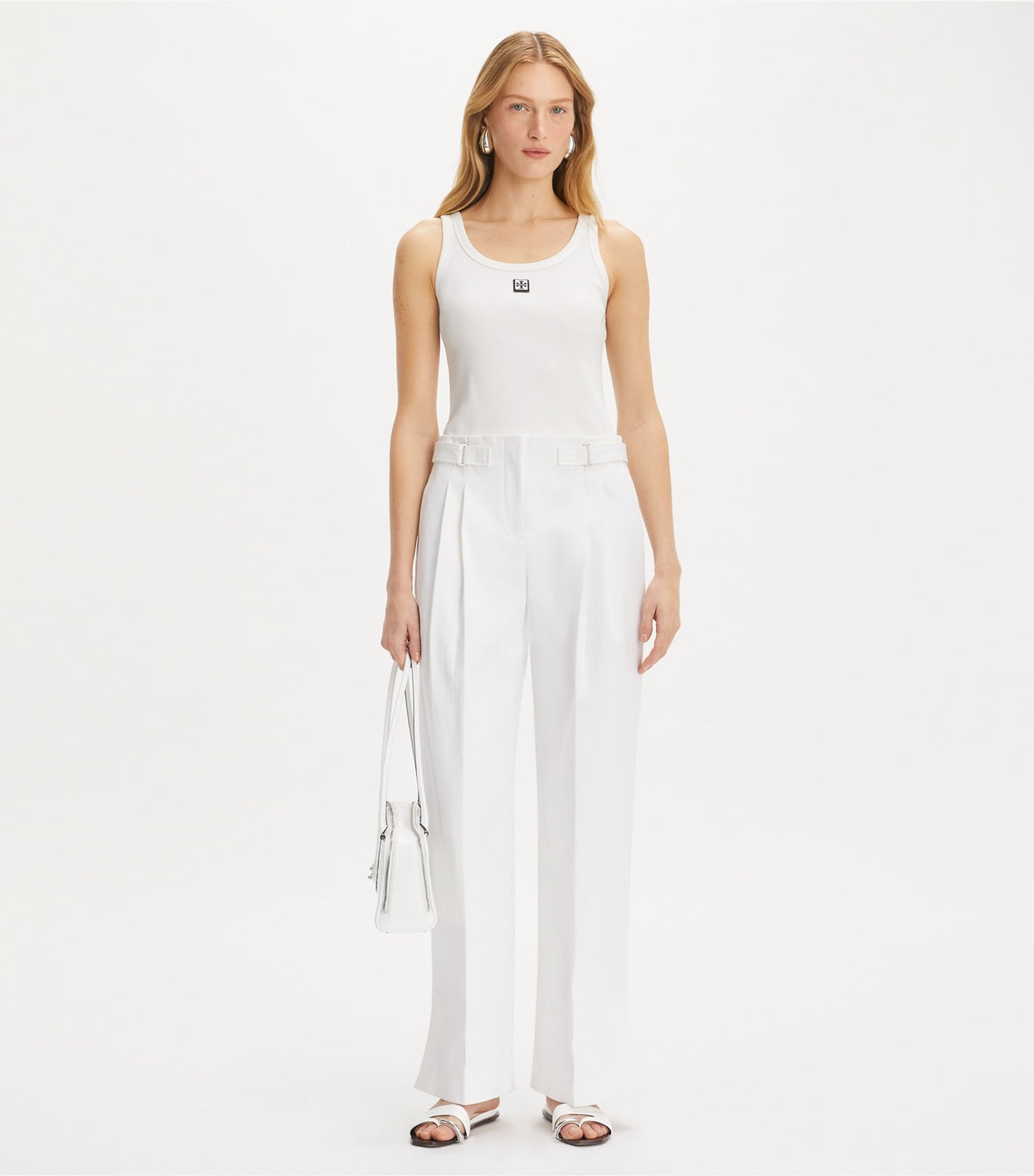 Tory Burch Cotton Twill Pant - White