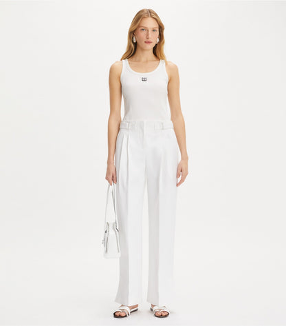 Tory Burch Cotton Twill Pant - White