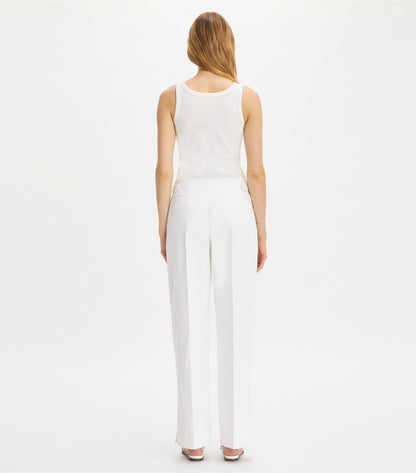 Tory Burch Cotton Twill Pant - White