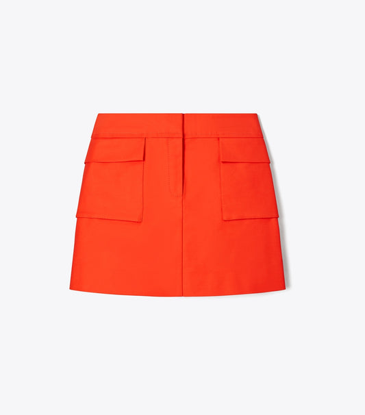 Tory Burch Cotton Mini Skirt - Blazing Red