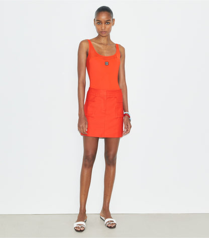 Tory Burch Cotton Mini Skirt - Blazing Red