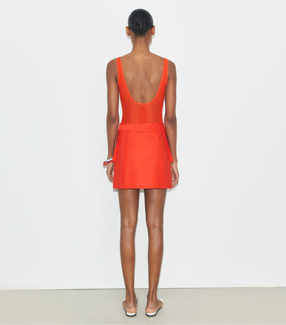 Tory Burch Cotton Mini Skirt - Blazing Red