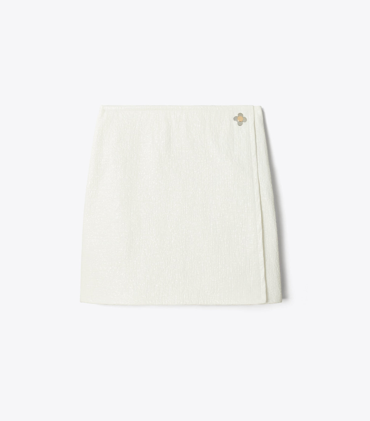 Tory Burch Faux Crinkle Leather Skirt - White