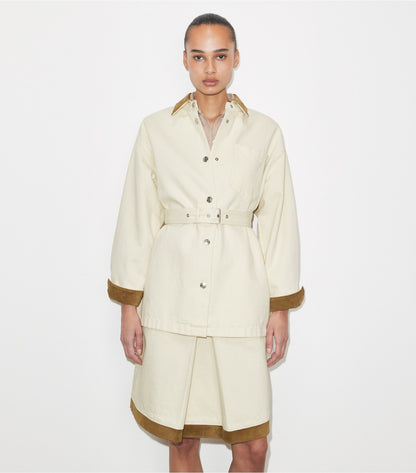 Tory Burch Button Down Denim Jacket - Beige