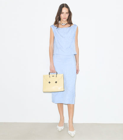 Tory Burch Crinkled Viscose Skirt - Cornflower