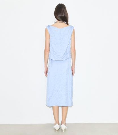 Tory Burch Crinkled Viscose Skirt - Cornflower