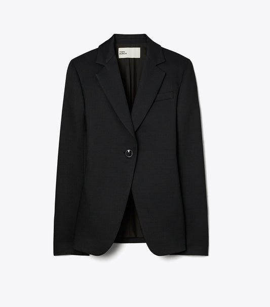 Tory Burch Textured Crepe Blazer - Black