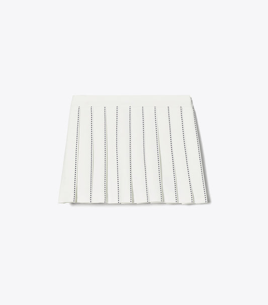 Tory Burch X-Embroidered Tennis Skirt - Snow White